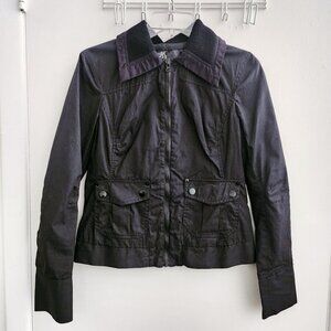 NWOT Mandee's Black & Gray Striped Lightweight Jacket, Med